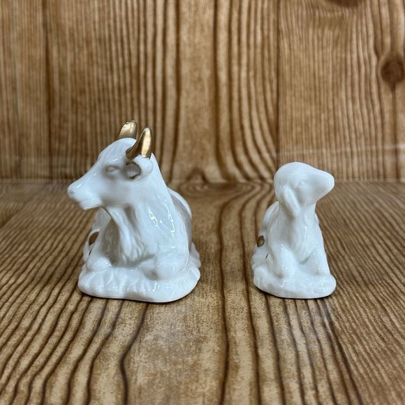 White & Gold Christmas Nativity Set with Baby Jesus figurine 8 Pieces - Picture 10 of 16